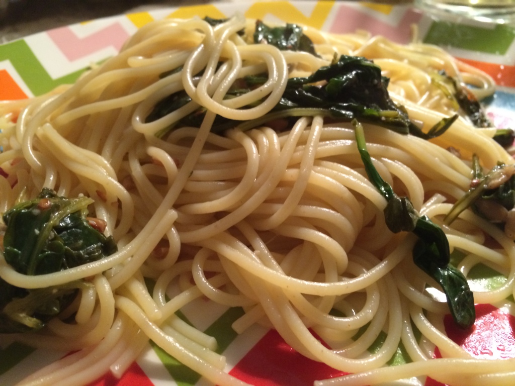 Spaghetti With Kale and Lemon. The Kitchen Recessionista