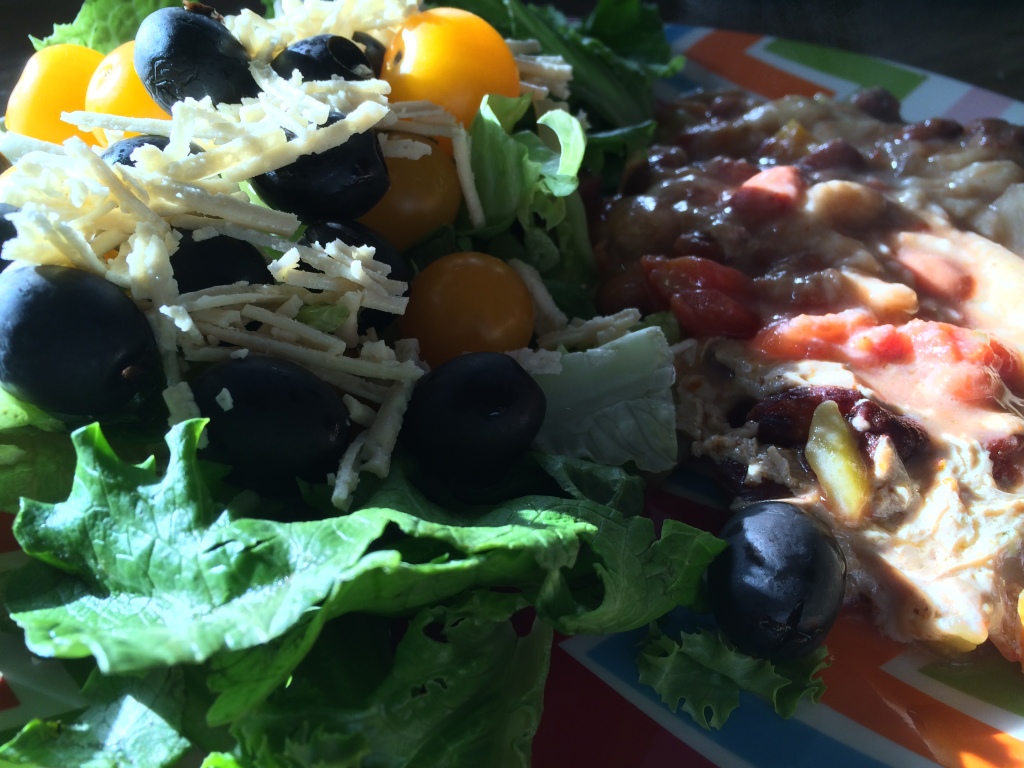 CrockPot Monday Vegan Bean and Cheese Burrito Casserole. The