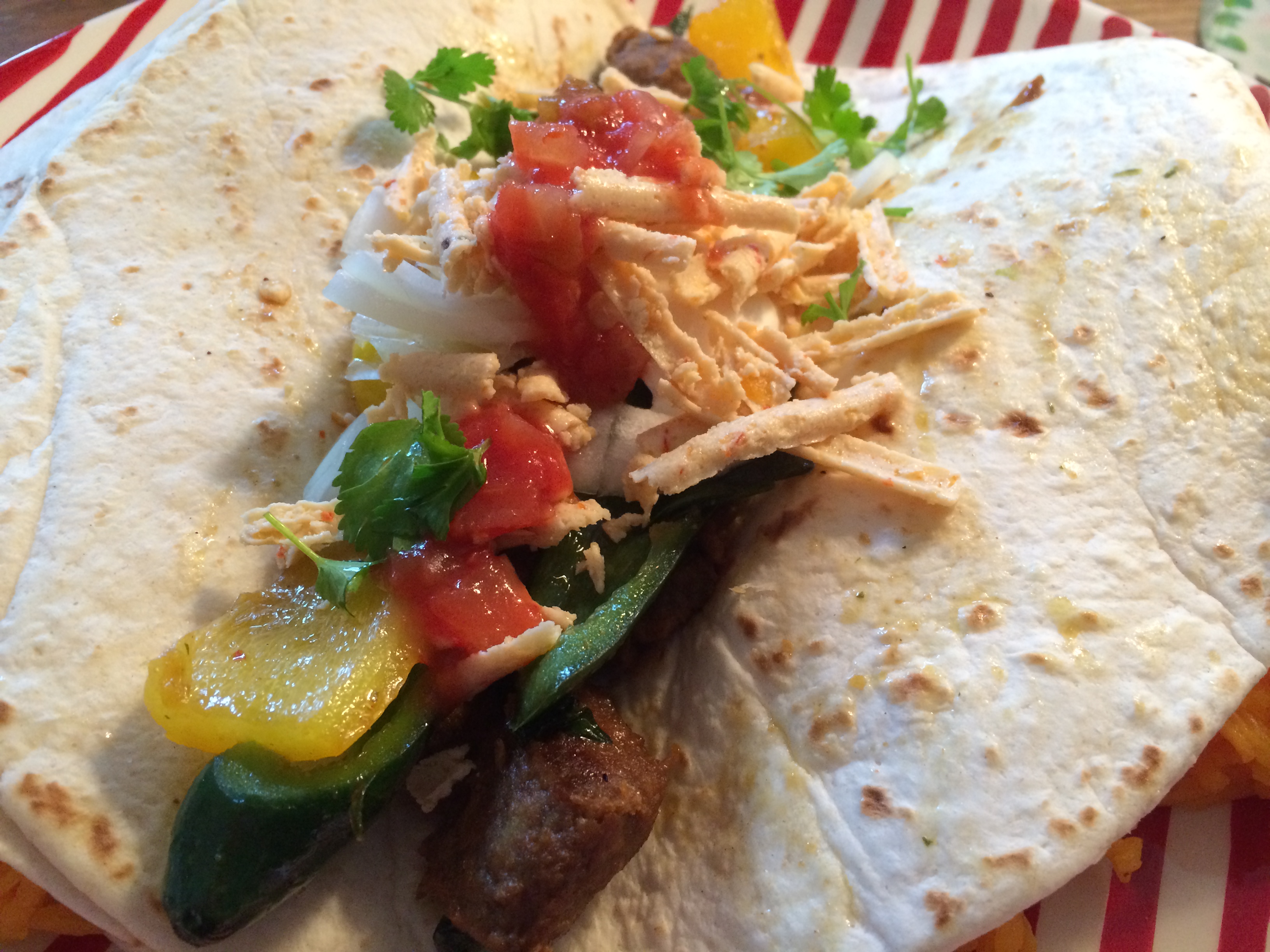 Vegan Steak Fajitas With Rice.