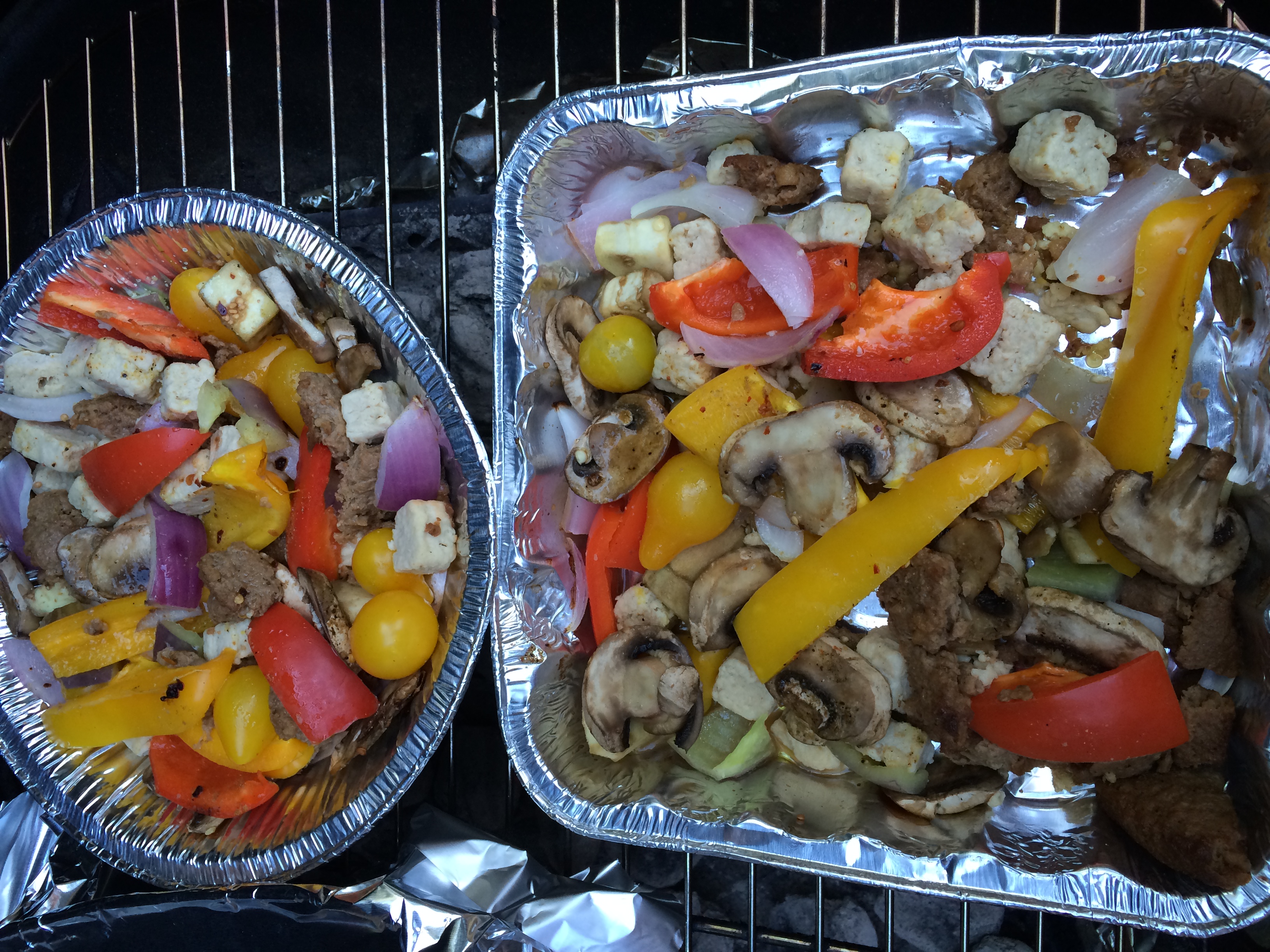 Weekend Cookouts Fajitas and Veggie Dogs (on Two Different Nights).