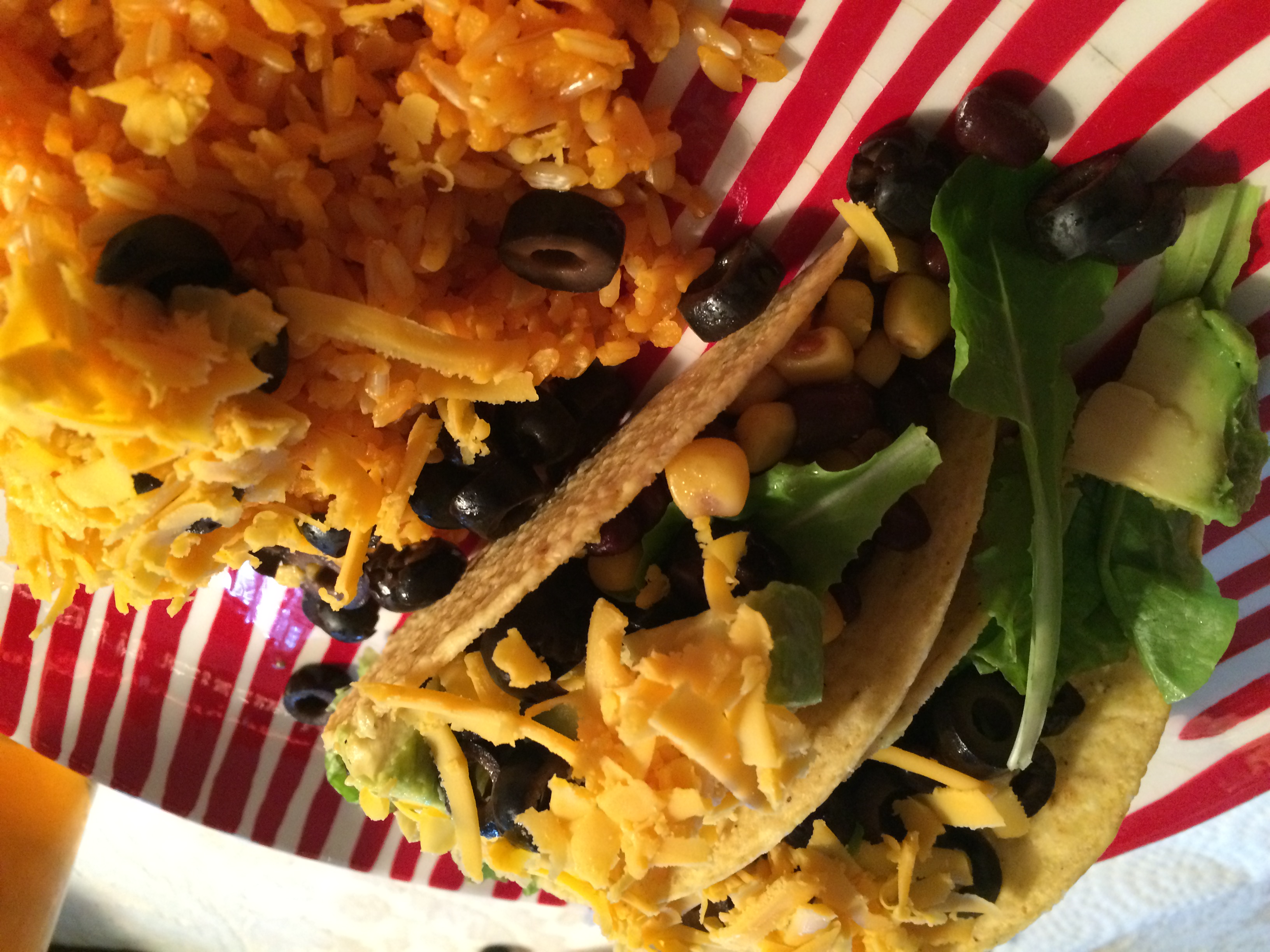 Black Bean Salsa Tacos With Rice.